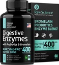 Kadınlar ve Erkekler için Probiyotikler ile Enzymes Digestive Health - Bloating Relief, Gut Health Supplements: Bromelain, Papaya Enzyme, Asitofilius Probiyotik, Lactase Enzymes for Digestion - 60ls Pilleri