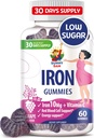 Çocuklar ve Yetişkinler için SUN Iron Gummies - Immune Support Red Blood Hücre Prodüksiyonu Için 10 mg C vitamini ile Demir Vitaminleri