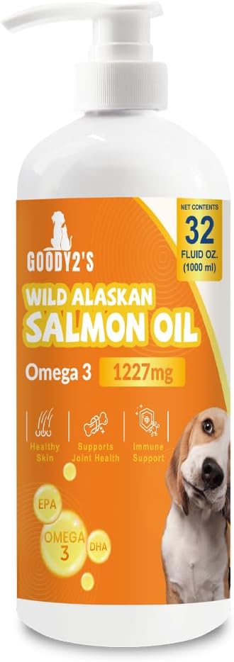 Alaskan Salmon Oil for Dogs & Cats - Omega 3 EPA DHA Fish Oil for Health Skin & Coat, Joint & Bone Support, Antivirüs Relief, & Inflammation Defense - 32oz All-Dos