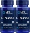 Life Extension L-Theanine, 60 Vejetaryen Capsules (Pack of 2) - Şaraptan Türlü - Gluten-Free, Non-GMOMO