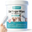 Kulak daha temiz Parmak Wipes 60 Counts, Dog Ear Clean, Grooming Kit Care for Dogs and Cats, Soft & Easy Otic Temizlik Pads, Save Wax, Dirt & Stop Koky, Itchy, Non-Irritating, Coconut Scent