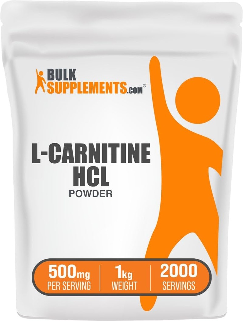 BulkSupplements.com L-Carnitine HCl σκόνη - Carnitine συμπλήρωμα, Carnitine σκόνη, L-Carnitine 500mg - Χωρίς γεύση και γλουτένη, 500mg ανά υπηρεσία, 1kg (2,2 lbs) (πακέτο των 1)