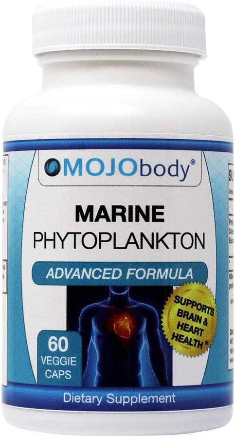 Freezeli pet Marine Phytoplankton, Beyin & Kalp Sağlığı, Güçlü Süperfood, Nutrient Dense with BioPerine for High Abxia 60 Capsules