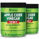 Zolotus Apple Cider Vinegar Capsules 32in1, Turmeric, Cinnamon, Milk Thistle, Berberine, Elderberry, Quercetin - (2 Packs) 60 Capsules 32in1