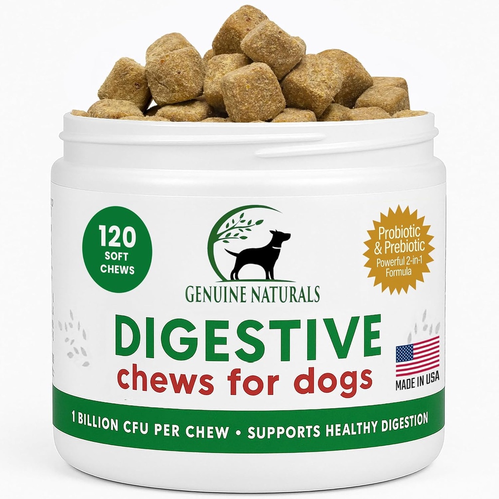 Digestive Supplement for Dogs - Προτεινόμενα Probiotics Chew by Furparents - Βελτιώνει Digestive and Gut Health, Helps with Diarrhea, Upset Stomach, Bad Breath & Constipation, 120 Count