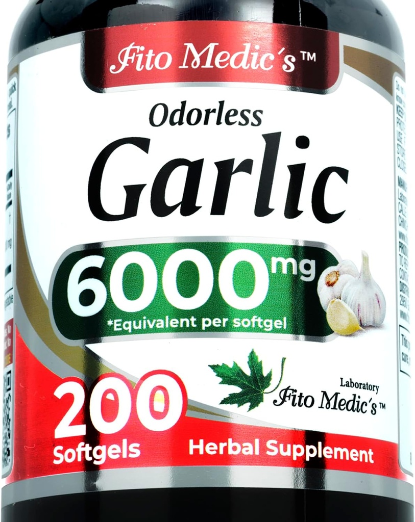 FITO MEDIC'S Lab | Supplement Supplements | Pil Pills | Odorless Garlic | 200 Softgels