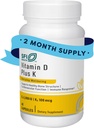 Klaire Laboratuvarları SFI Health Vitamin D Plus K - Bio kullanılabilir Vitamin K2 D3 Bone & Immune Support - Her Capsule D3 5000 iu & K2 100 Mcg (60 Capsules)