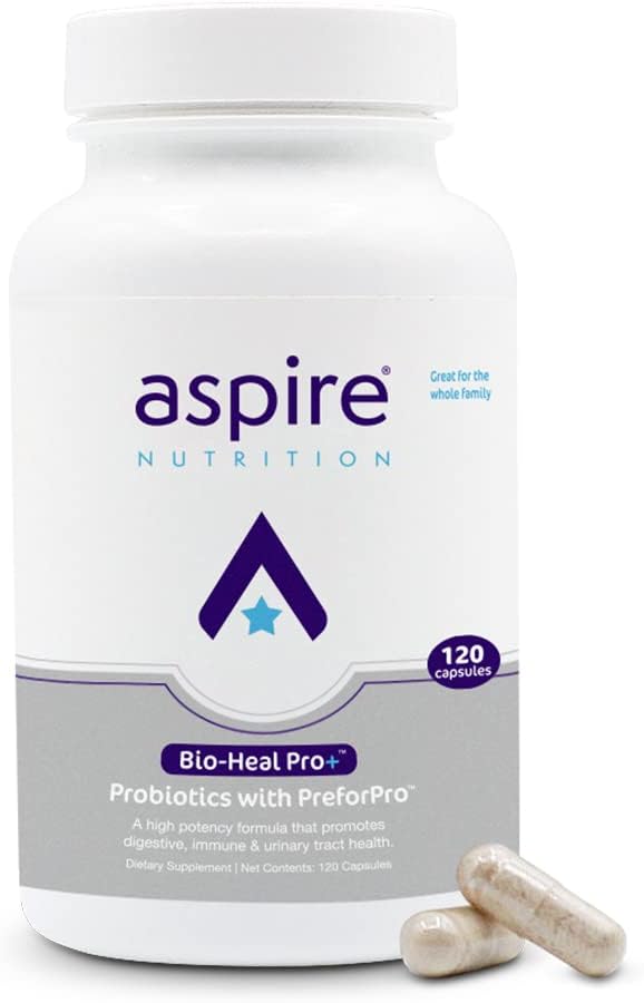 Aspire Nutrition Bio-Heal Pro+ 6-in-1 Probiotic Capsules Supplement – Daily Probiotic Formula for Women, Men, and Kids - 30 Day Supply