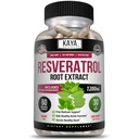 Kaya Naturals - Κάψουλες ρεσβερατρόλης - Συμπλήρωμα κατά της γήρανσης - Αντιοξειδωτικά με την υποστήριξη του εγκεφάλου - Μέγιστο Οφέλη - 60 Κάψουλες Veggie