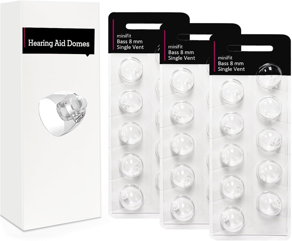 Oticon Minifit için Single Vent 8mm-Hearing Aid Domes for Oticon Minifit, Oticon İşitme Yardımları, Yedek Parça Aksesuarları Universal Oticon Domes for Hear Aids (30 Adet)