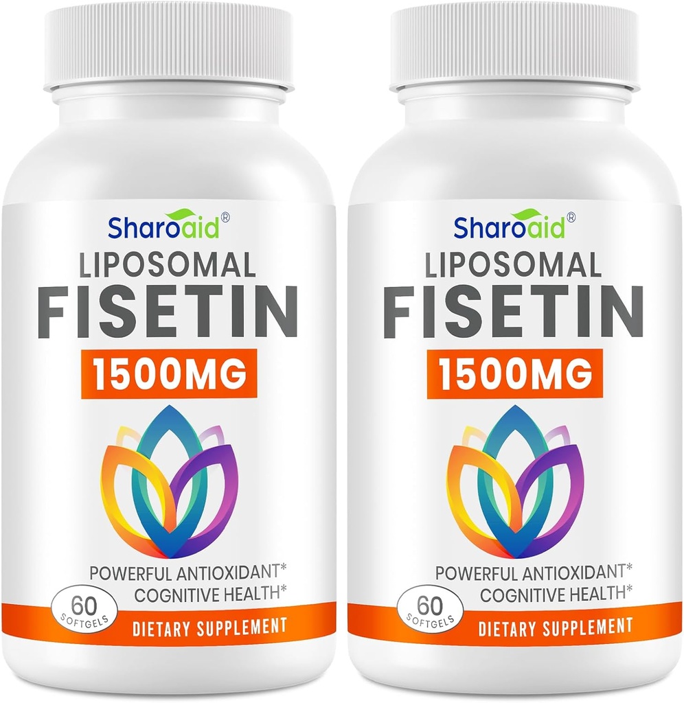 1500 mg Fisetin Supplements - Liposomal Delivery ile Güçlü Aborpsiyon,98% Pure Fisetin,Polyol Antioksit için Sağlıklı Ağlama,Non-GMO - 2 Şişe, Yetişkinler için 120 Softgel