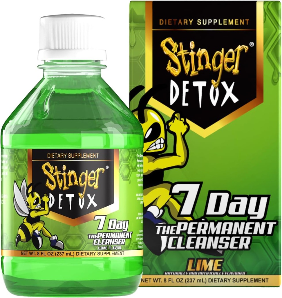Stinger Detox 7-Day Permanent Drink – Lime Flavor – 8 FL OZ