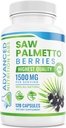 Saw Palmettoges & Extract - Erkekler ve Kadınlar için 1500 mg Saw Palmetto Supplement - Saç Büyümesi, Prostate Support & Urinary Health - 120 Vegan Capsules