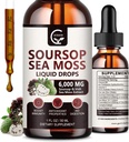 (2 Pack) Soursop Graviola Liquid Drop, Soursop Bitters Multivitamin Liquid with Sea Moss & Turmeric, 98% Απορρόφηση για την υποστήριξη & αναγέννηση κυττάρων, ανοσοκαταστολή και συκώτι, 1 Fl Oz