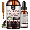 (2 Pack) Soursop Graviola Liquid Drop, Soursop Bitters Multivitamin Liquid with Sea Moss & Turmeric, 98% Απορρόφηση για την υποστήριξη & αναγέννηση κυττάρων, ανοσοκαταστολή και συκώτι, 1 Fl Oz