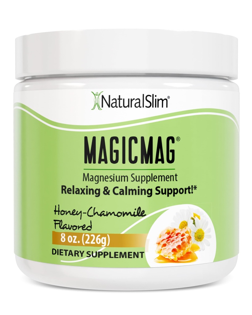 DoğalSlim Magicmag Magnezyum Pure Citrate Toz Stres, Constipation, Muscle, Heart Health ve Sleep Support | Honey Chamomile Magnezyum Supplement - 8oz İç Mix (Solo)