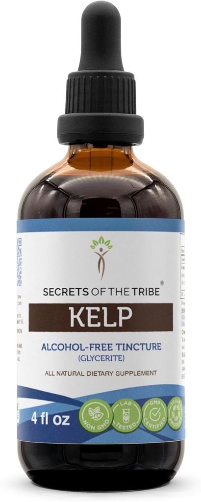 Tribe Kelp Tincture Alkol Özgür Sıvı Üretiminin Sırları, Kelp (Ascophyllum nodosum) kuru Bitki (4 FL OZ)