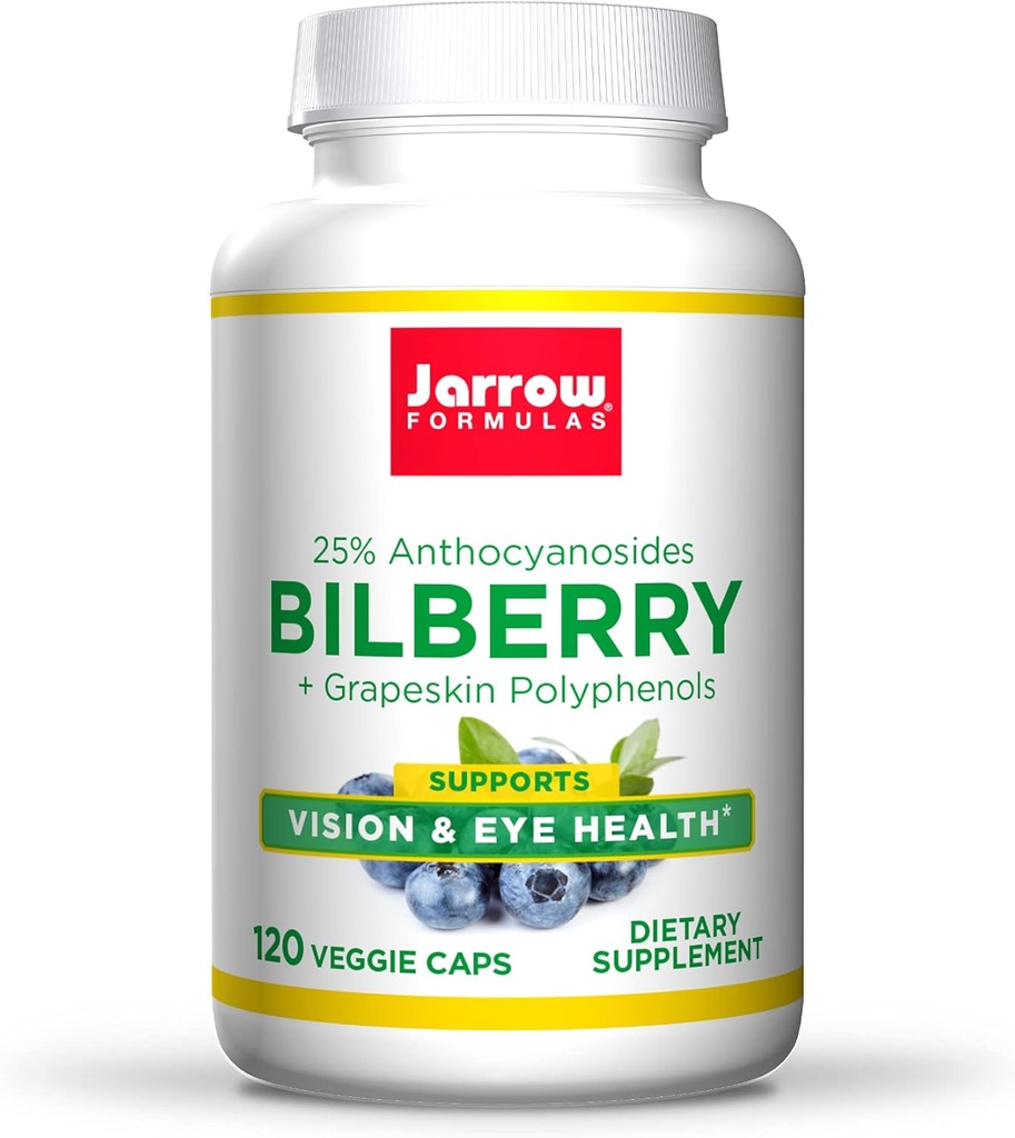 Jarrow Formulas Bilberry + Grapeskin Polyphenols 280 mg - 120 Veggie Caps - Υποστηρίζει Όραμα & την υγεία των ματιών - Μέχρι 120 εξυπηρετήσεις