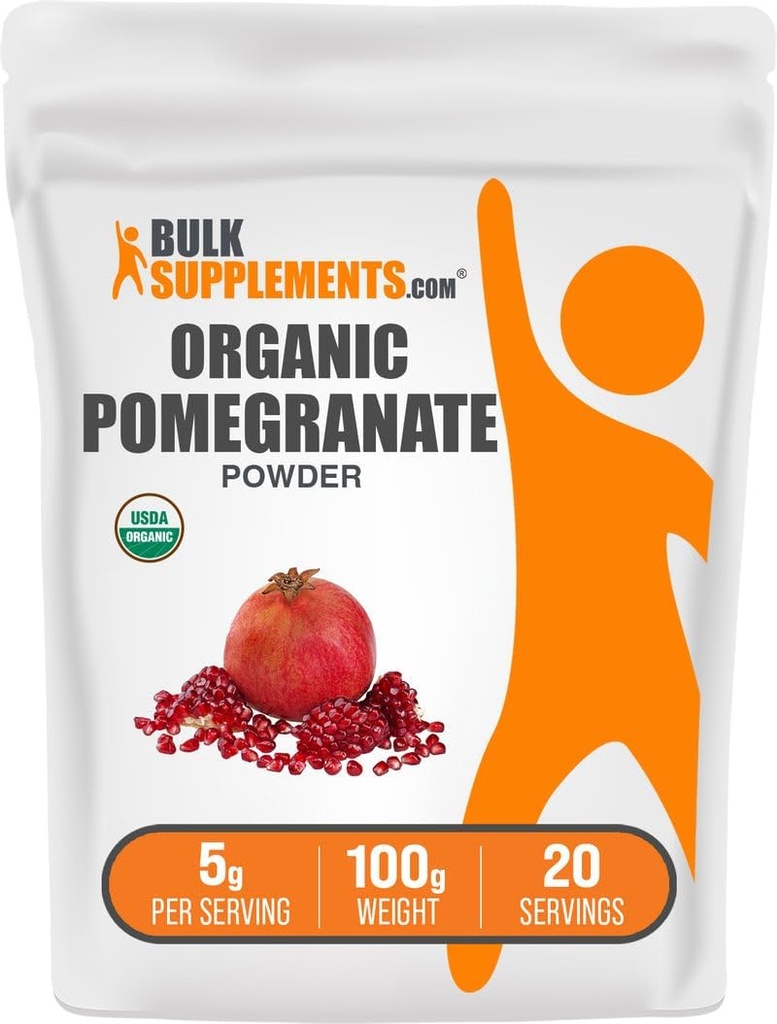 BulkSupplements.com Βιολογική σκόνη Ρόδι - συμπλήρωμα Ρόδι για την υποστήριξη του ανοσοποιητικού, συμπλήρωμα βοτάνων - Χωρίς γλουτένη, 5g ανά υπηρεσία, 100g (3.5 oz) (πακέτο από 1)