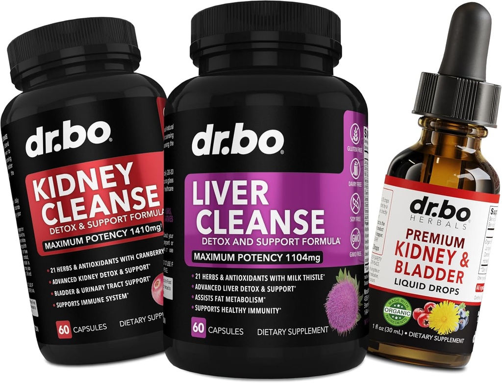 Liver Cleanse Detox & Kidney Cleanse Bladder Drops - Συμπλήρωμα στήριξης για το νεφρικό συκώτι Detox Υγρές σταγόνες, Γάλα Thittle Dandelion - Συμπλήρωμα υποστήριξης για τα νεφρά