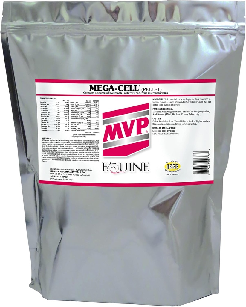 Mega-Cell (10lb) Atlar için Dengeli Vitamin ve Mineral Desteği