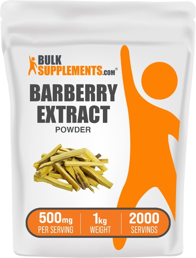 BulkSupplements.com Barberry Extract Toz - Herbal Supplement - Vegan & Gluten Free, hizmet başına 500 mg, 1 kg (2.2 lbs) (Pack of 5)