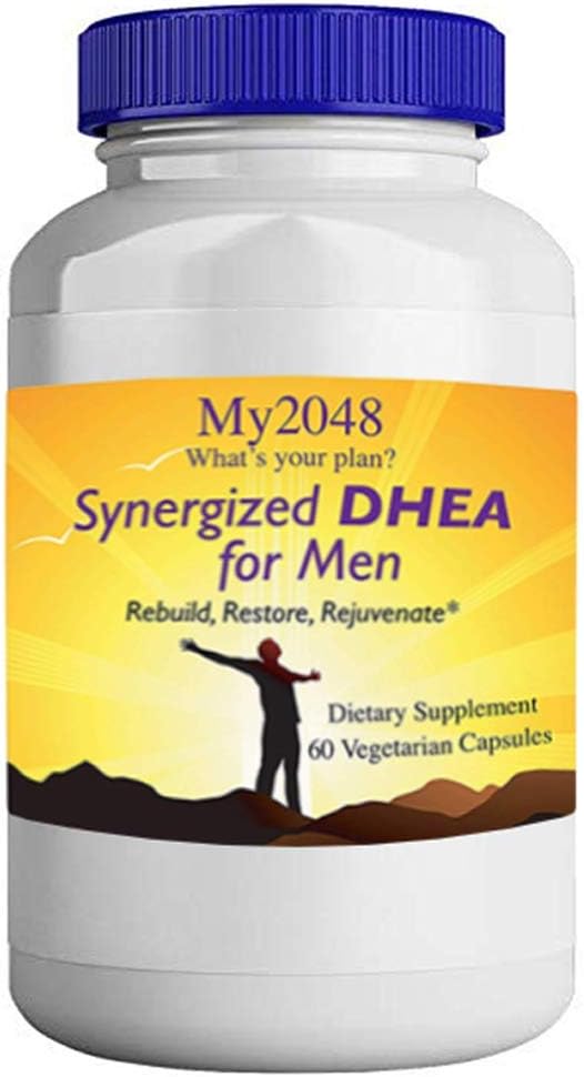 DHEA for Men - My2048 Synergized in Vegetarian Capsules, 60 Kont, Hormonal Denge, 25 mg DHEA, 50 mg Alpha-Lipoic Acid, ve 50 mg DIM Diinylmethanehane