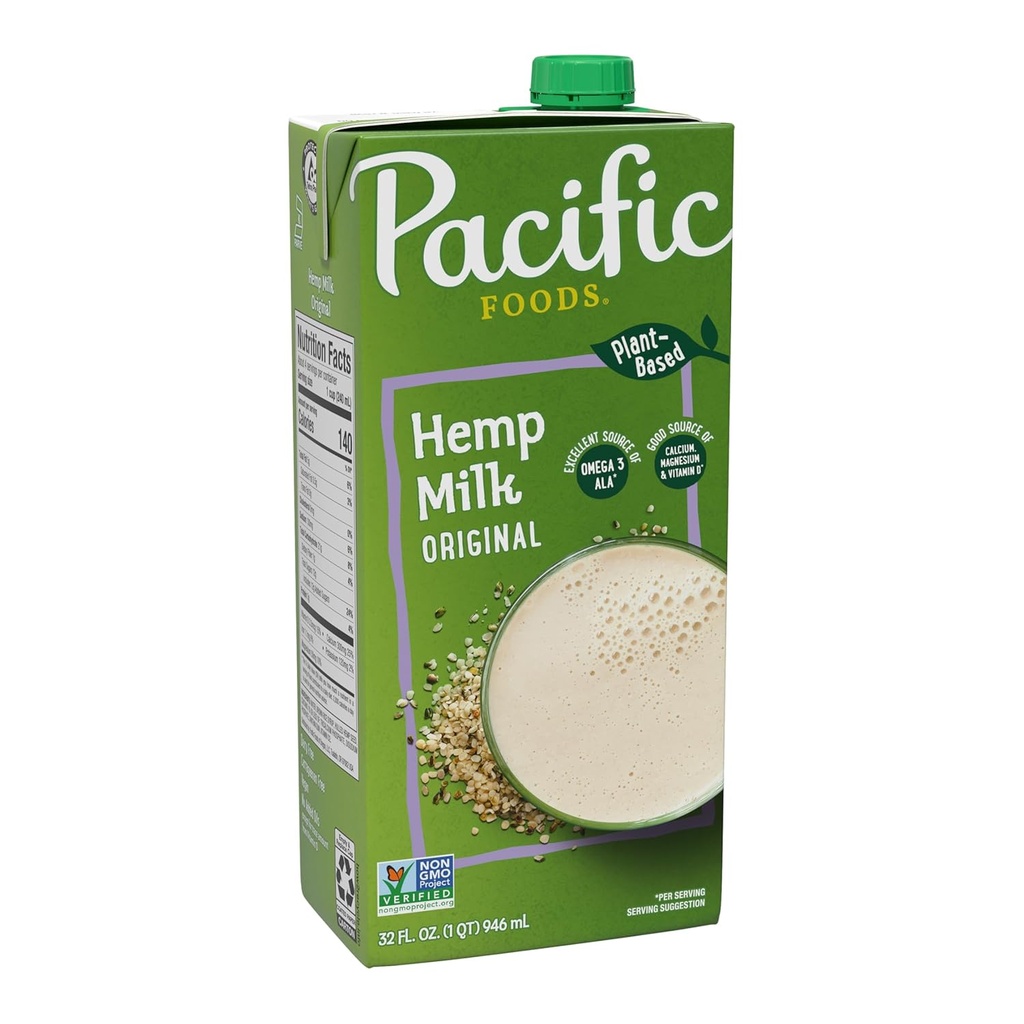 Pasifik Gıdaları Orijinal Hemp Süt, Bitki bazlı Süt, 32 oz PP