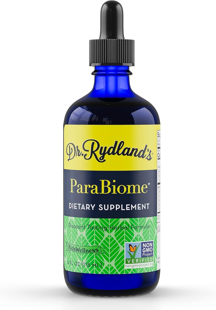 Dr. Rydland'ın Herbal Supplement | KidsEness tarafından oluşturulan, Yetişkinler ve Çocuklar Üzerine Etkili | ParaBiome Advanced Cleanse and Digestive Support | Made with Black Walnut, Clove, Wormwood | 4 Ounce Şişe