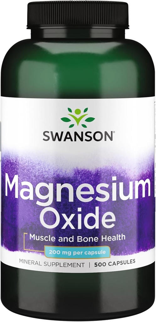 Swanson Bone & Muscle Health Support 200 Milligram (2 400 mg başına Caps Magnezyum Oksit) 500 Capsules