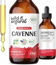 Vahşi & Organik Cayenne Pepper Tincture - Capsaicin Extract ile Kalıcı Destek - Cayenne Pepper Sıvısı Genel olarak İyi Olmalı - Vegan, Şeker & Alkol Özgür - 4 fl ozzz