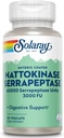 SOLARAY Nattokinase Serrapeptase Supplement - Enteric cover - 3000 FU Nattokinase Supplement - Circulation, Cardiovascular, Sinus Support - Lab TY, 60 Günlük Garanti - 30 Hizmet, 30 VegCaps