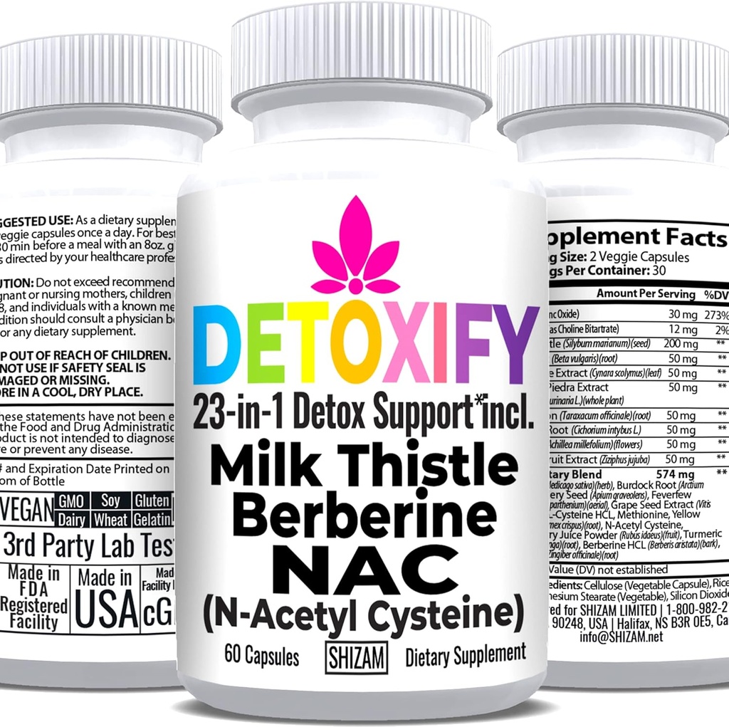 SHIZAM Süt Butle NAC Supplement N-Acetyl Cysteine for Glutathione | Detox Cleanse Supplement | Liver Health Formula wine Artichoke Extract Dandelion Root Beetroot Glynac Toz
