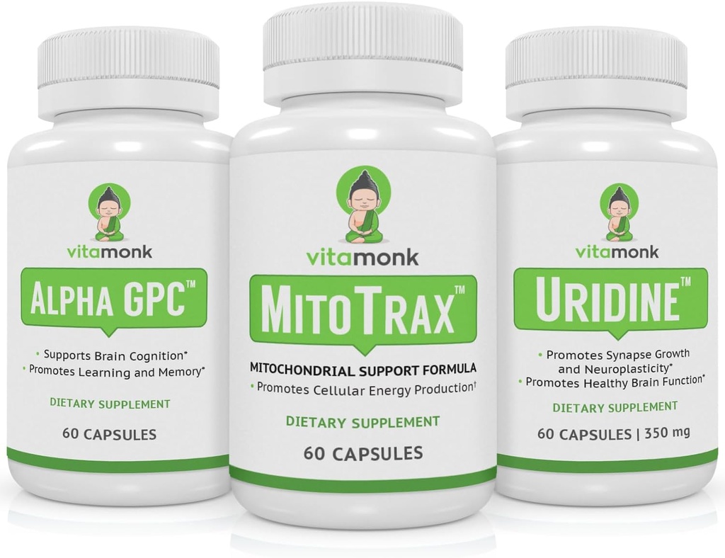 Mitochondrial συμπλήρωμα υποστήριξης πληρωμένο με Alpha GPC και Uridine - Κυτταρική ζωτικότητα & Γνωστική απόδοση