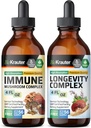 BIO KRAUTER Ανοσοποιητικό μανιτάρι Βάμμα 4 Fl. Oz. & Longevity Βάμμα 4 Fl. Oz.
