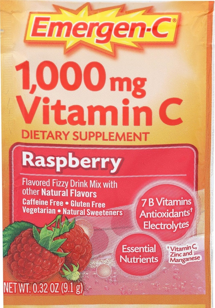 Πακέτα Alacer Raspberry Emergen C, 0,32 OZ