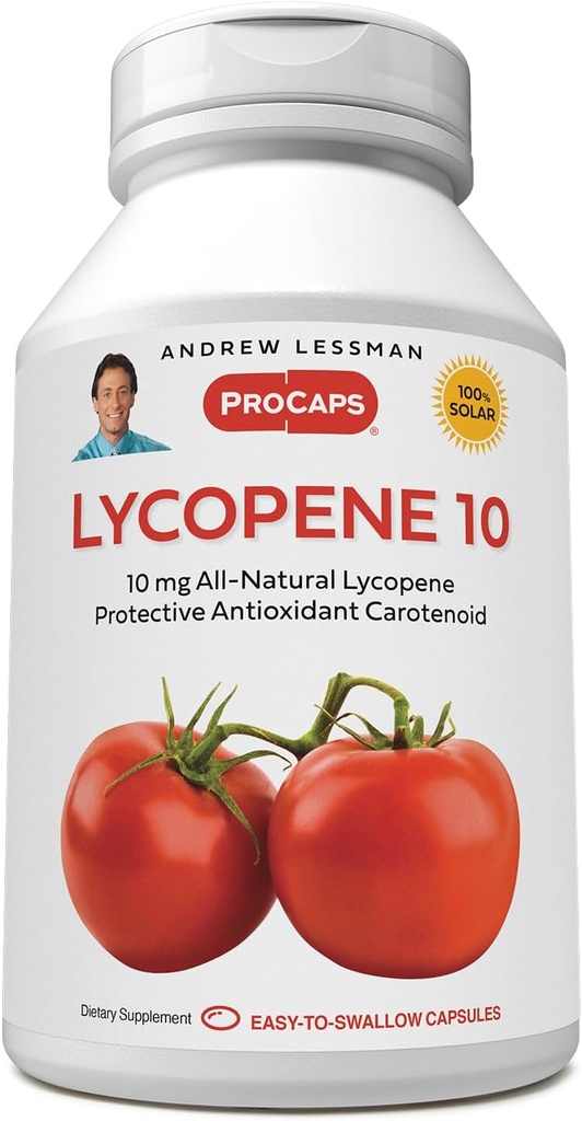 ANDREW LESSMAN Lycopene 10 mg - 60 Softgels - Korumalı Anti-oxy Carotenoyak. Ücretsiz-Radical Hasar, Destekler Meme, Prostate, Cardiovascular Sistemi'nden Dokunmasına yardımcı olur. Katkı yok