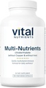 Vital Nutrients Multi-Nutrients 3|Vegetarian Multivitamin|Citrate/Malate Formula|Without Copper or Iron| Multi Vitamin, Mineral, & Antioksi Supplement| Gluten, Dairy, Soy Free|Non-GMO|180 Capsules
