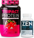 Nutrology TRIPACT protein Toz, 7-in-1 Mealchange Shake, Superberry (40 hizmet) Zen Natural Magnezyum Supplement (30 hizmet)