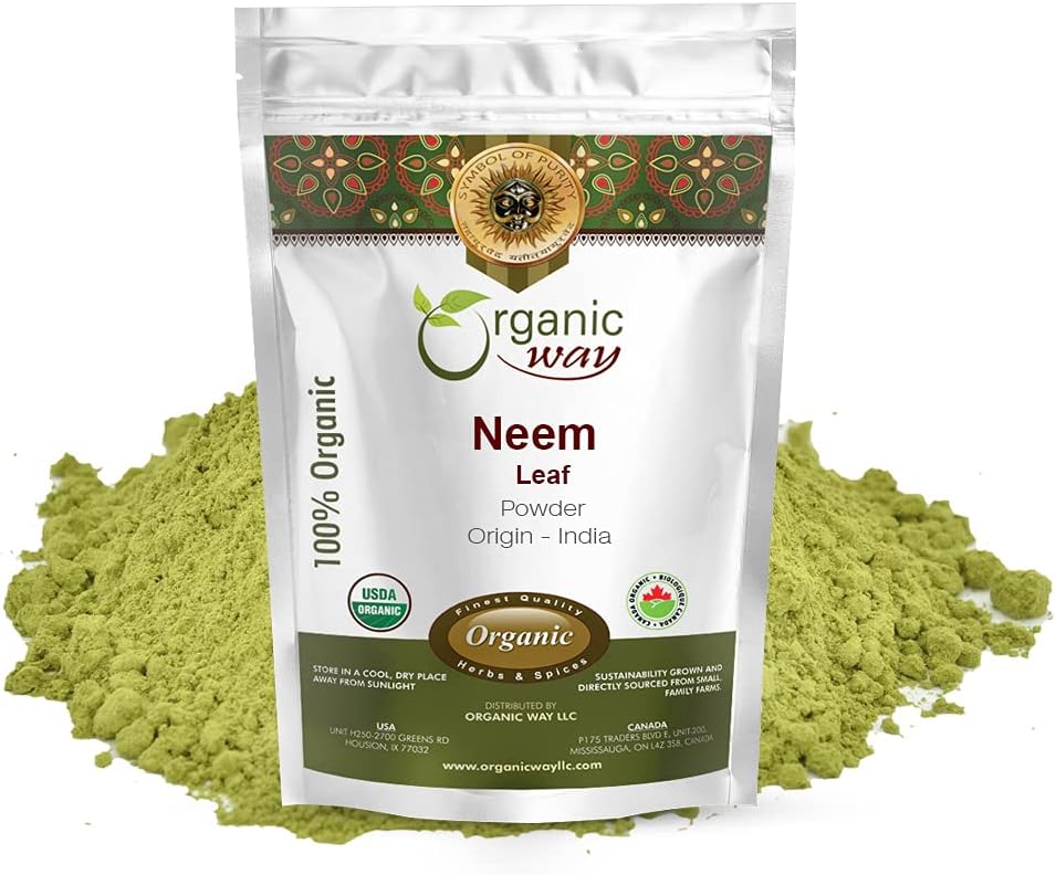 ORGANIC WAY Neem Leaf Toz | Avrupa Wild-Harvest | Organik & Kosher Sertifikalı | GMO & Gluten Ücretsiz | USDA sertifikalı | Origin - Hindistan (8 Oz (kısa 1)