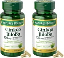 Nature's Bounty Ginkgo Biloba Standartized Extract 120 mg, Herbal Şişes, Capsule, 100 Kont, 2 Paket