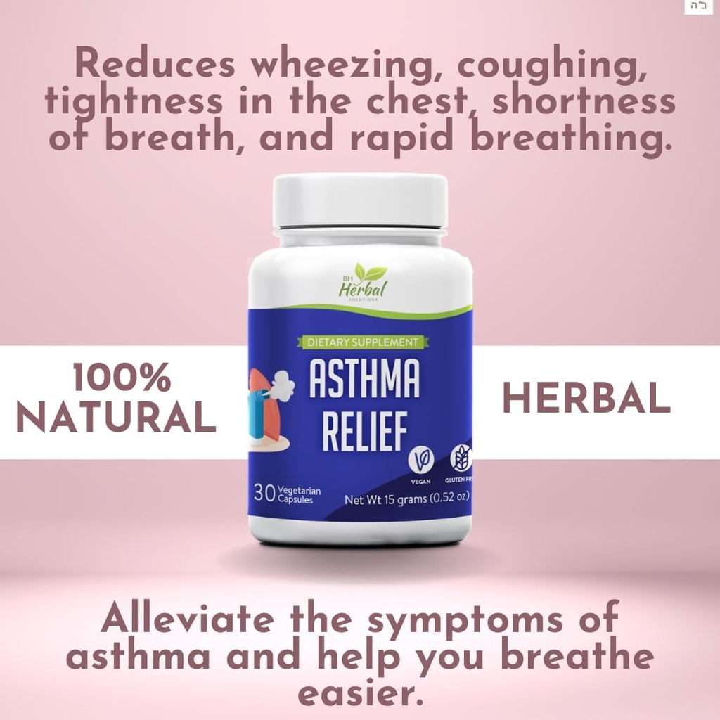 Asthma Relief - Lung Support Supplement to help maintain General Lung & Respiratory Health - 100% Natural Herbal Supplement