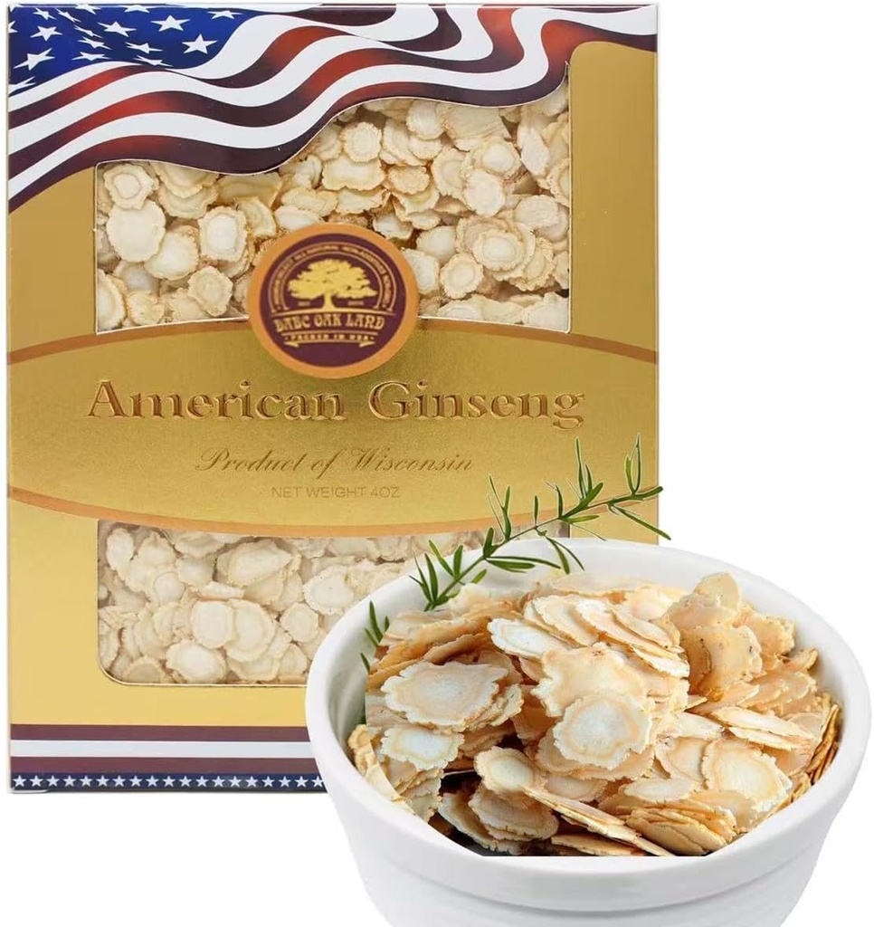 American Ginseng Slices from Wisconsin, DOL American Wisconsin Ginseng Slices Root for Tea, Energy for Men Women Mental Health Ενισχύει την ασυλία, Χωρίς γλουτένη, 