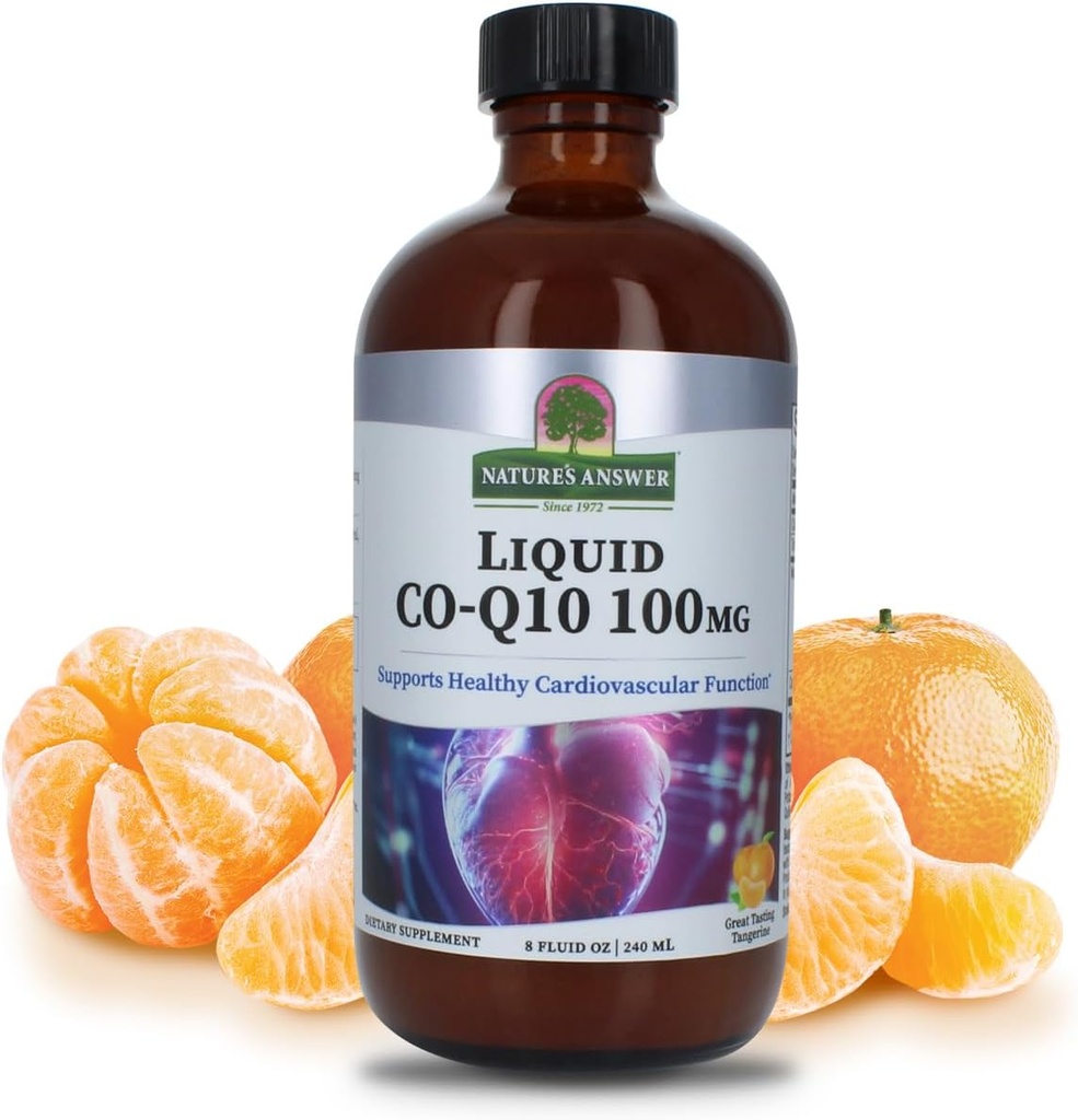 Doğanın Yanıtı Sıvı CO-Q10 8 Akışkanlar | Destekler Cardiovascular Fonksiyonl | Gluten-Free | Vegan | Cruelty-Free | Single Count Count Count