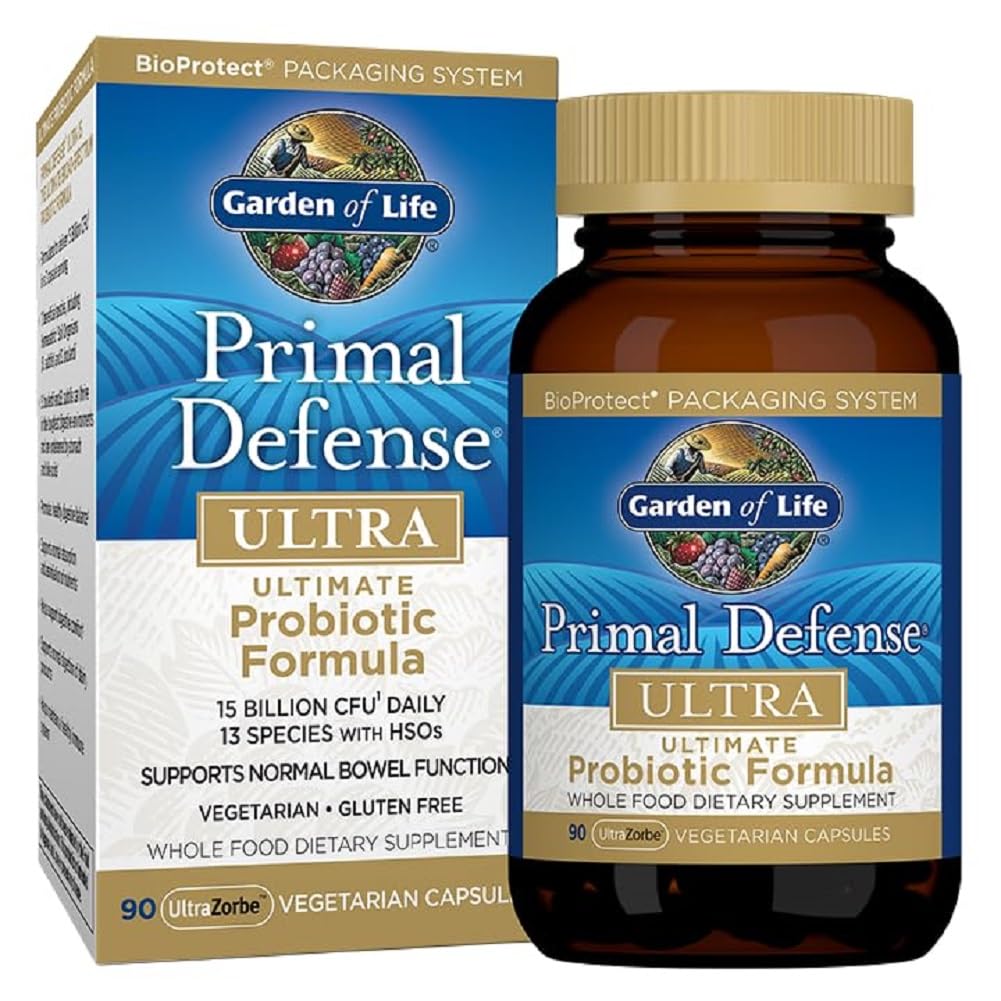 Life Probiyotiks for Digestive Health Balance, Primal Defense Ultra Ultimate Formula, 15 Milyar CFU ve 13 Strains Plus HSOs, Vegetarian ve Gluten Free, 90 Capsules