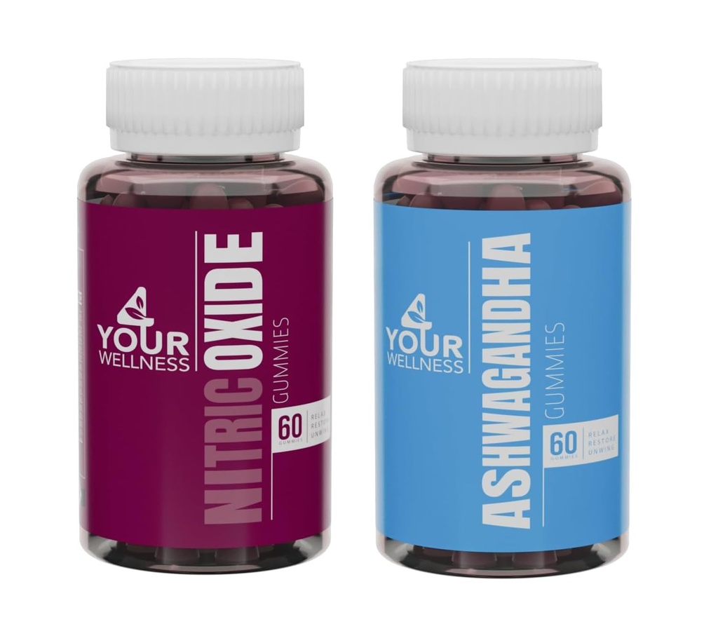 4YWN Nitric Oksit ve Ashwagandha Gummies Supplement Sche, Boosting Energy and Restoration, Non-GMO, Gluten-Free, Gelatin Free & Kosher | Daily Focus Boost