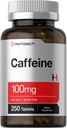 Horbäach Caffeine Pills 100 mg | 250 Tablet | Vejetaryen Formula | Non-GMO, Gluten Free Supplement Supplement