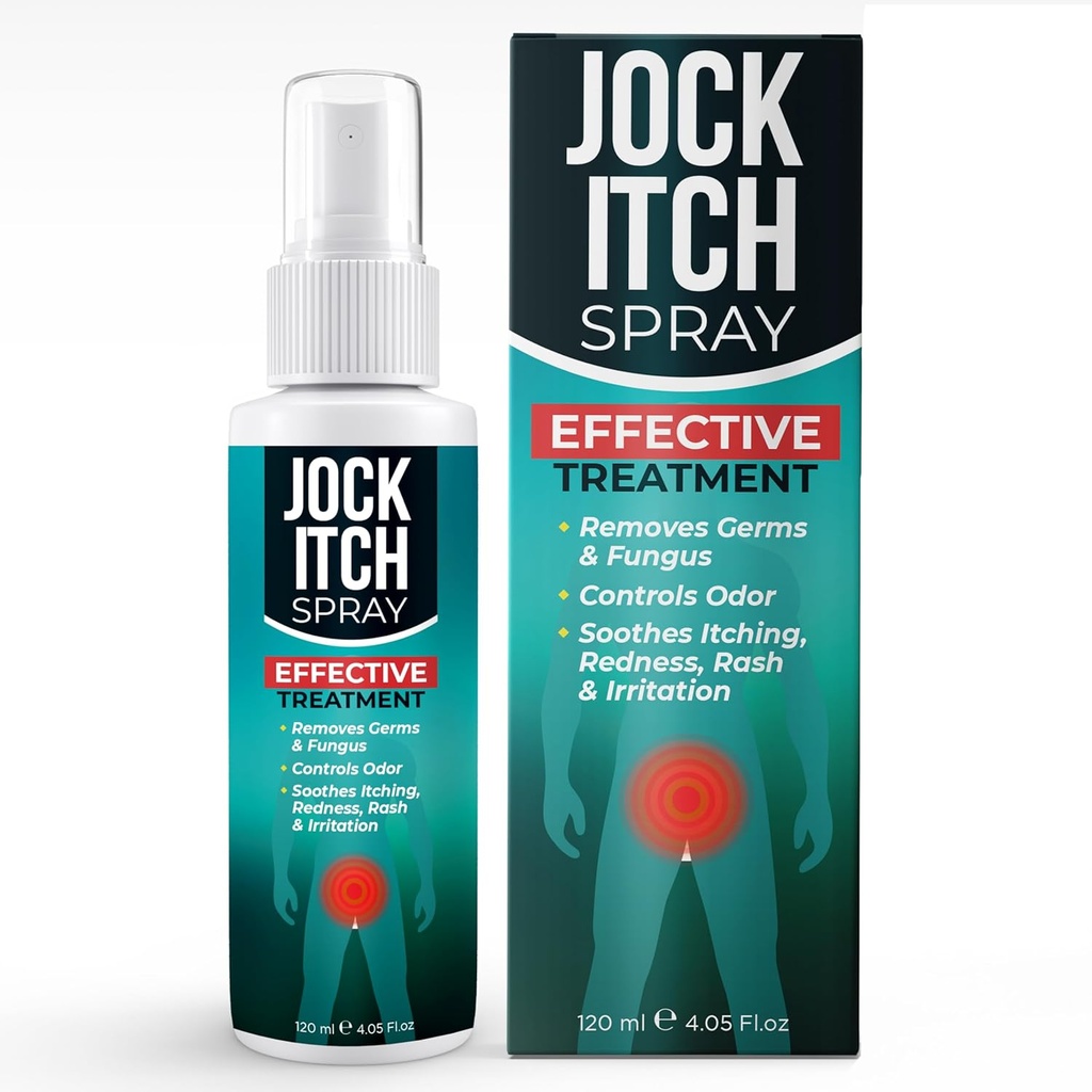 Jock Itch Spray | Jock Itch | Soothes Itchy, Irritated Skin in Groin & İç Thighs | Hedefler Ringworm & Intertrigo | Hızlı Aborpsiyon & Deep Yaygın Yardım