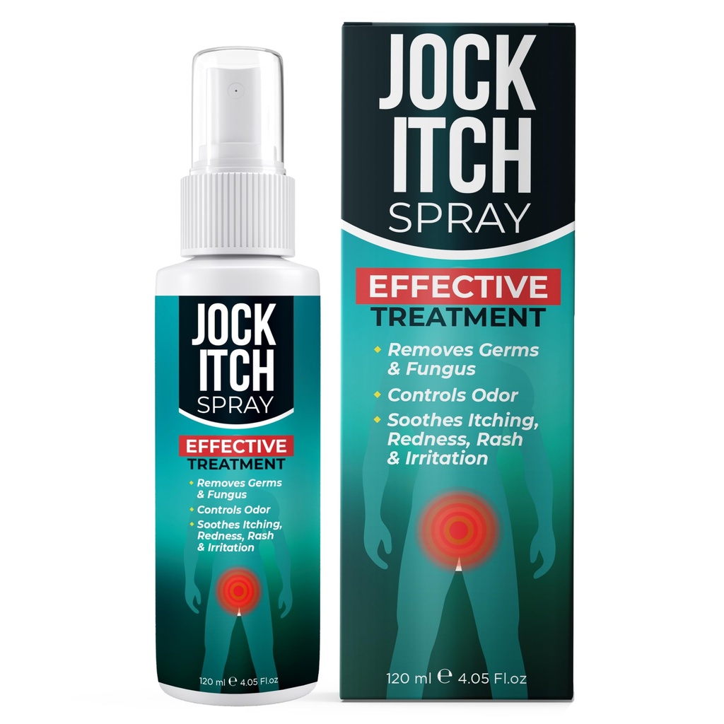 Jock Itch Spray | Jock Itch | Soothes Itchy, Irritated Skin in Groin & İç Thighs | Hedefler Ringworm & Intertrigo | Hızlı Aborpsiyon & Deep Yaygın Yardım