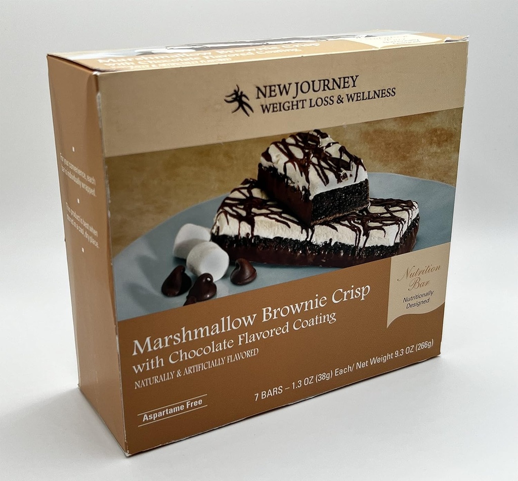 Marshmallow Brownie Crisp Bar - Νέο Ταξίδι Βάρος Απώλεια & Ευεξία - Υψηλή Protein Nutrition Bar (7 bars/box)
